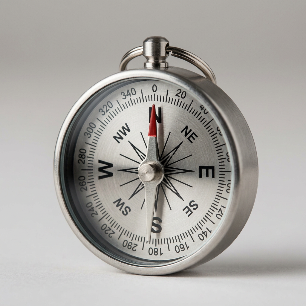 Mini Compass Keychain - Detail